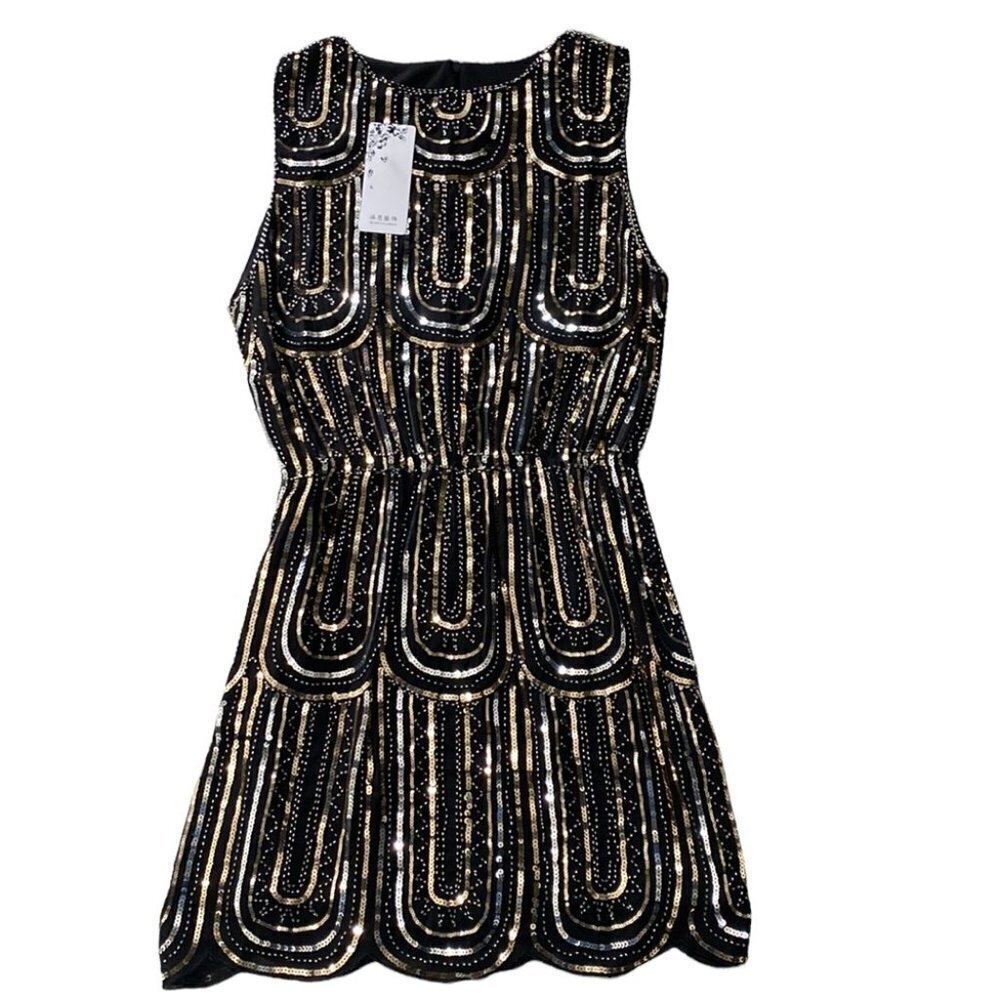 Black Bohemian Sequinned Dress - Picture 5 of 9